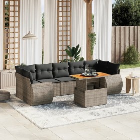 8-teiliges Gartensofa-Set und graue synthetische Rattankissen von vidaXL, Gartensets - Ref: Foro24-3272110, Preis: 614,04 €, ...