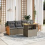 Garden sofa set with cushions 5 pieces gray synthetic rattan by vidaXL, Garden sets - Ref: Foro24-3273839, Price: 378,08 €, D...