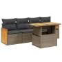 Gartensofa-Set mit Kissen, 5-teilig, graues synthetisches Rattan von vidaXL, Gartensets - Ref: Foro24-3273839, Preis: 378,08 ...