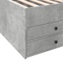 Concrete gray engineered wood lounger with drawers 90x200 cm by vidaXL, Beds and slatted bases - Ref: Foro24-3280877, Price: ...