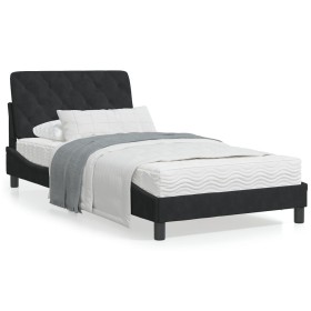 Bed with black velvet mattress 100x200 cm by vidaXL, Beds and slatted bases - Ref: Foro24-3208642, Price: 291,34 €, Discount: %