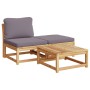 3-piece garden furniture set with acacia wood cushions by vidaXL, Modular outdoor sofas - Ref: Foro24-366497, Price: 265,66 €...