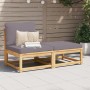 3-teiliges Gartenmöbel-Set mit Kissen aus Akazienholz von vidaXL, Modulare Sofas für den Außenbereich - Ref: Foro24-366497, P...