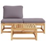 3-teiliges Gartenmöbel-Set mit Kissen aus Akazienholz von vidaXL, Modulare Sofas für den Außenbereich - Ref: Foro24-366497, P...