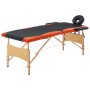 Camilla de masaje plegable 2 zonas madera negro y naranja de vidaXL, Mesas de masaje - Ref: Foro24-110203, Precio: 141,92 €, ...