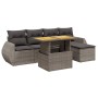 Set de muebles de jardín 6 pzas y cojines ratán sintético gris de vidaXL, Conjuntos de jardín - Ref: Foro24-3272173, Precio: ...