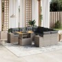 9-piece garden furniture set and gray synthetic rattan cushions by vidaXL, Garden sets - Ref: Foro24-3272565, Price: 650,17 €...