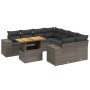 9-piece garden furniture set and gray synthetic rattan cushions by vidaXL, Garden sets - Ref: Foro24-3272565, Price: 650,17 €...