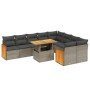 10-teiliges Gartensofa-Set mit grauen synthetischen Rattankissen von vidaXL, Gartensets - Ref: Foro24-3274119, Preis: 702,47 ...