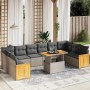 11-piece garden sofa set and gray synthetic rattan cushions by vidaXL, Garden sets - Ref: Foro24-3274133, Price: 783,16 €, Di...