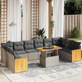 11-piece garden sofa set and gray synthetic rattan cushions by vidaXL, Garden sets - Ref: Foro24-3274133, Price: 740,58 €, Di...