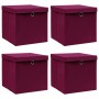 Storage box with lids 4 pcs dark red fabric 32x32x32 cm by vidaXL, Storage baskets - Ref: Foro24-288342, Price: 32,08 €, Disc...