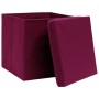 Storage box with lids 4 pcs dark red fabric 32x32x32 cm by vidaXL, Storage baskets - Ref: Foro24-288342, Price: 32,08 €, Disc...