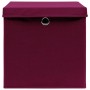 Storage box with lids 4 pcs dark red fabric 32x32x32 cm by vidaXL, Storage baskets - Ref: Foro24-288342, Price: 32,08 €, Disc...