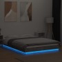 Bed frame with LED lights concrete gray wood 120x200 cm by vidaXL, Beds and slatted bases - Ref: Foro24-3281108, Price: 180,4...