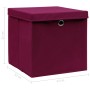 Storage box with lids 4 pcs dark red fabric 32x32x32 cm by vidaXL, Storage baskets - Ref: Foro24-288342, Price: 32,08 €, Disc...