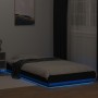 Estructura cama con luces LED madera ingeniería negro 75x190 cm de vidaXL, Camas y somieres - Ref: Foro24-3281155, Precio: 13...