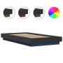 Estructura cama con luces LED madera ingeniería negro 75x190 cm de vidaXL, Camas y somieres - Ref: Foro24-3281155, Precio: 13...