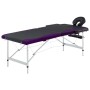 Camilla de masaje plegable 2 zonas aluminio negro y morado de vidaXL, Mesas de masaje - Ref: Foro24-110231, Precio: 155,32 €,...