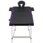 Camilla de masaje plegable 2 zonas aluminio negro y morado de vidaXL, Mesas de masaje - Ref: Foro24-110231, Precio: 155,32 €,...