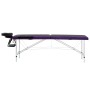 Camilla de masaje plegable 2 zonas aluminio negro y morado de vidaXL, Mesas de masaje - Ref: Foro24-110231, Precio: 155,32 €,...