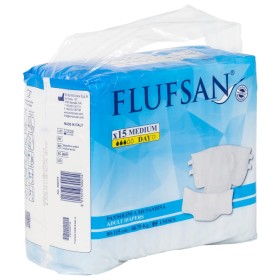 Flufsan Disposable adult diapers 15 units size M by vidaXL, Incontinence products - Ref: Foro24-4008051, Price: 12,99 €, Disc...