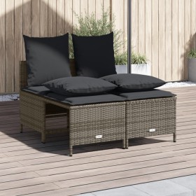 4-teilige Gartensofagarnitur und graue synthetische Rattankissen von vidaXL, Gartensets - Ref: Foro24-368382, Preis: 177,99 €...