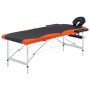 Klappbare Massageliege 2 Zonen aus schwarzem und orangefarbenem Aluminium von vidaXL, Massageliegen - Ref: Foro24-110227, Pre...