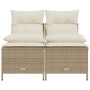 Garden sofa set with cushions 4 pieces beige synthetic rattan by vidaXL, Garden sets - Ref: Foro24-368375, Price: 187,99 €, D...