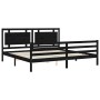 Estructura cama de matrimonio con cabecero madera maciza negro de vidaXL, Camas y somieres - Ref: Foro24-3194070, Precio: 192...