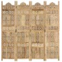 Screen 4 panels hand carved solid mango wood 160x165 cm by vidaXL, Room dividers - Ref: Foro24-285316, Price: 234,61 €, Disco...