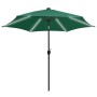 Umbrella with LED lights and green aluminum pole 300 cm by vidaXL, Umbrellas - Ref: Foro24-47360, Price: 105,00 €, Discount: %