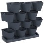 Set de plantas jardín vertical 12 uds polipropileno antracita de vidaXL, Maceteros y jardineras - Ref: Foro24-152206, Precio:...