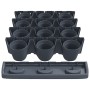 Set de plantas jardín vertical 12 uds polipropileno antracita de vidaXL, Maceteros y jardineras - Ref: Foro24-152206, Precio:...