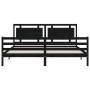 Estructura cama de matrimonio con cabecero madera maciza negro de vidaXL, Camas y somieres - Ref: Foro24-3194070, Precio: 192...