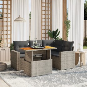 Gartensofa-Set mit Kissen, 5-teilig, graues synthetisches Rattan von vidaXL, Gartensets - Ref: Foro24-3271298, Preis: 392,58 ...