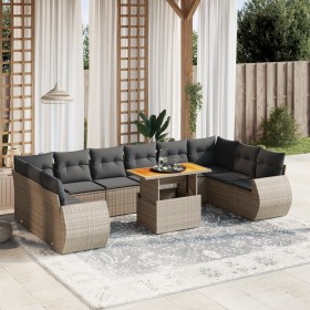 11-teilige Gartensofagarnitur und graue synthetische Rattankissen von vidaXL, Gartensets - Ref: Foro24-3272369, Preis: 772,71...