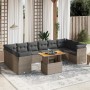 11-piece garden sofa set and gray synthetic rattan cushions by vidaXL, Garden sets - Ref: Foro24-3271025, Price: 717,94 €, Di...