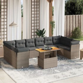 11-piece garden sofa set and gray synthetic rattan cushions by vidaXL, Garden sets - Ref: Foro24-3271025, Price: 722,99 €, Di...