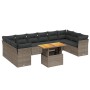 11-teilige Gartensofagarnitur und graue synthetische Rattankissen von vidaXL, Gartensets - Ref: Foro24-3271025, Preis: 717,94...