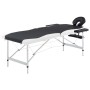 Klappbare Massageliege 2 Zonen Aluminium schwarz und weiß von vidaXL, Massageliegen - Ref: Foro24-110228, Preis: 153,95 €, Ra...