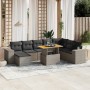 9-teiliges Gartenmöbel-Set und graue synthetische Rattankissen von vidaXL, Gartensets - Ref: Foro24-3275965, Preis: 651,36 €,...