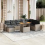 9-piece garden furniture set and gray synthetic rattan cushions by vidaXL, Garden sets - Ref: Foro24-3271452, Price: 601,99 €...