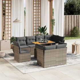 9-teiliges Gartenmöbel-Set und graue synthetische Rattankissen von vidaXL, Gartensets - Ref: Foro24-3272292, Preis: 723,65 €,...