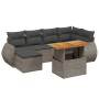 7-teiliges Gartensofa-Set mit grauen synthetischen Rattankissen von vidaXL, Gartensets - Ref: Foro24-3272299, Preis: 511,47 €...