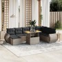 9-teiliges Gartenmöbel-Set und graue synthetische Rattankissen von vidaXL, Gartensets - Ref: Foro24-3272334, Preis: 643,26 €,...