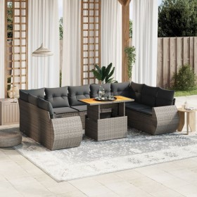 10-teiliges Gartensofa-Set mit grauen synthetischen Rattankissen von vidaXL, Gartensets - Ref: Foro24-3272341, Preis: 724,52 ...