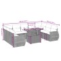 10-teiliges Gartensofa-Set mit grauen synthetischen Rattankissen von vidaXL, Gartensets - Ref: Foro24-3272341, Preis: 709,00 ...