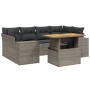 7-piece garden sofa set with gray PE rattan cushions by vidaXL, Garden sets - Ref: Foro24-3272537, Price: 520,97 €, Discount: %