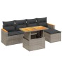 Set de muebles de jardín 6 pzas y cojines ratán sintético gris de vidaXL, Conjuntos de jardín - Ref: Foro24-3273055, Precio: ...